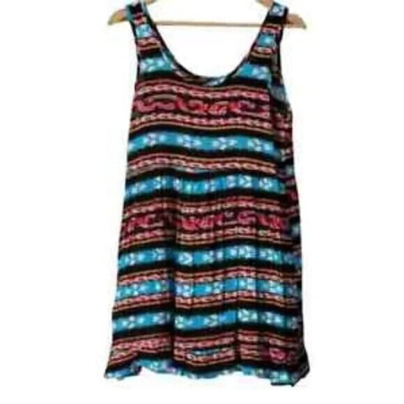 Aztec Tribal Print Mini Sundress Sleeveless Boho Summer - Picture 8 of 10